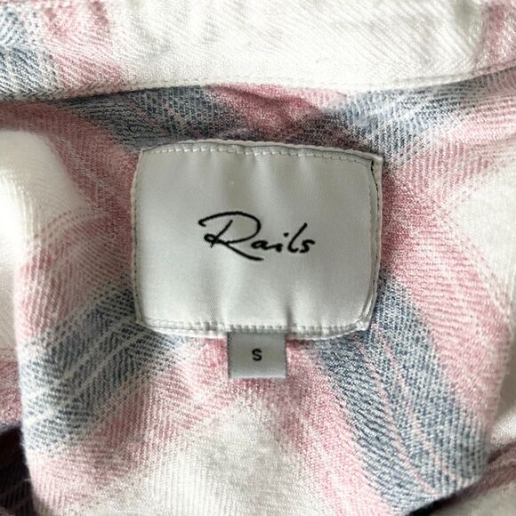 Rails Hunter Plaid Button Down Shirt in White and Peony Pink Size Small - Picture 4 of 6